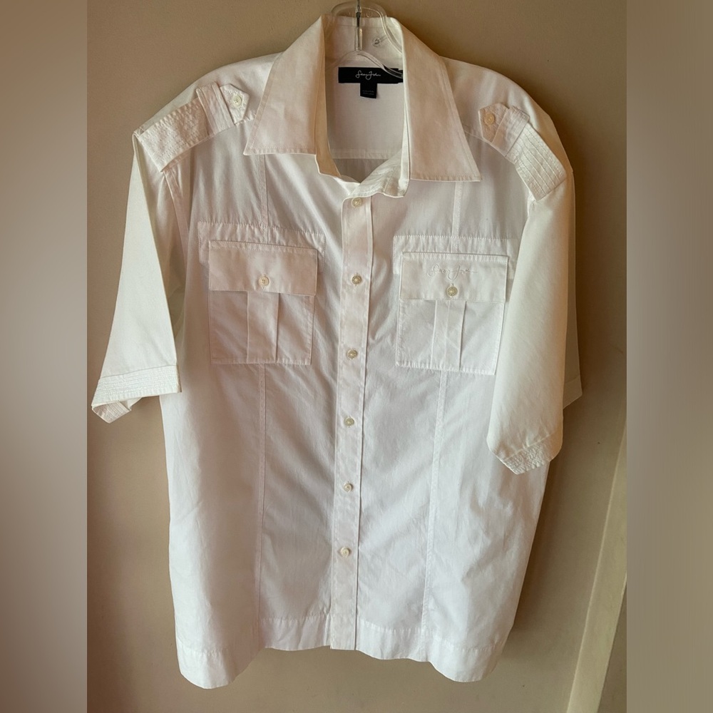 Sean John vintage Men’s white shirt , short sleeve  size  XL